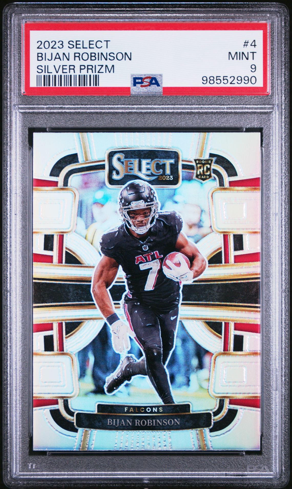 2023 Panini Select Bijan Robinson #4 (Silver Prizm) Mint 9 front