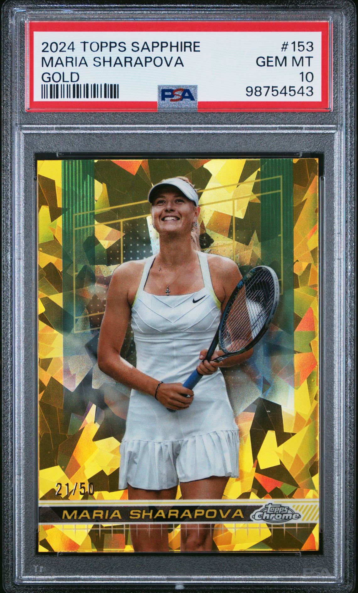 2024 Topps TOPPS CHROME SAPPHIRE TENNIS GOLD #153 Maria Sharapova front