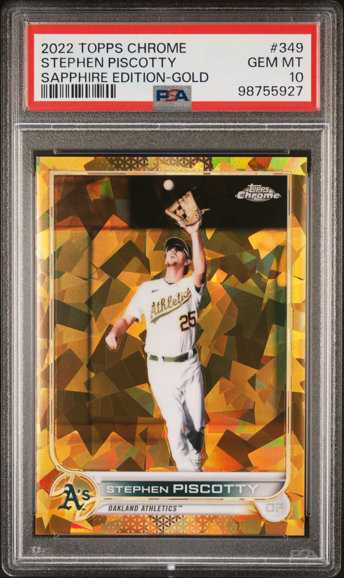 2022 Topps Chrome TOPPS CHROME SAPPHIRE EDITION GOLD #349 Stephen Piscotty front