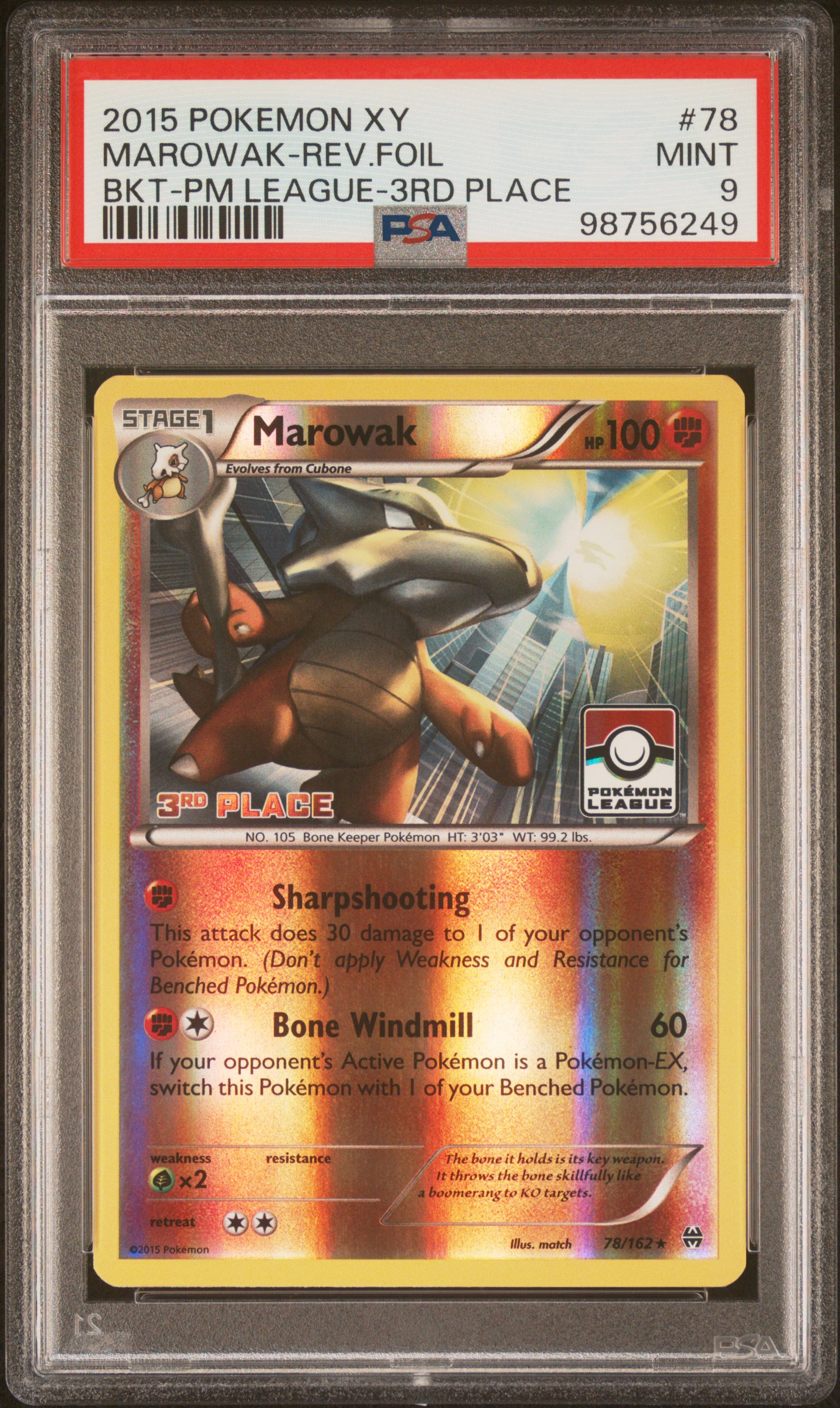 Drerrie's 2015 Pokemon Xy Breakthrough Marowak-Rev.foil Bkt-Pm League-3rd  Place #78 PSA 9 | Card Ladder