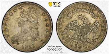 1832 50C Small Letters AU53