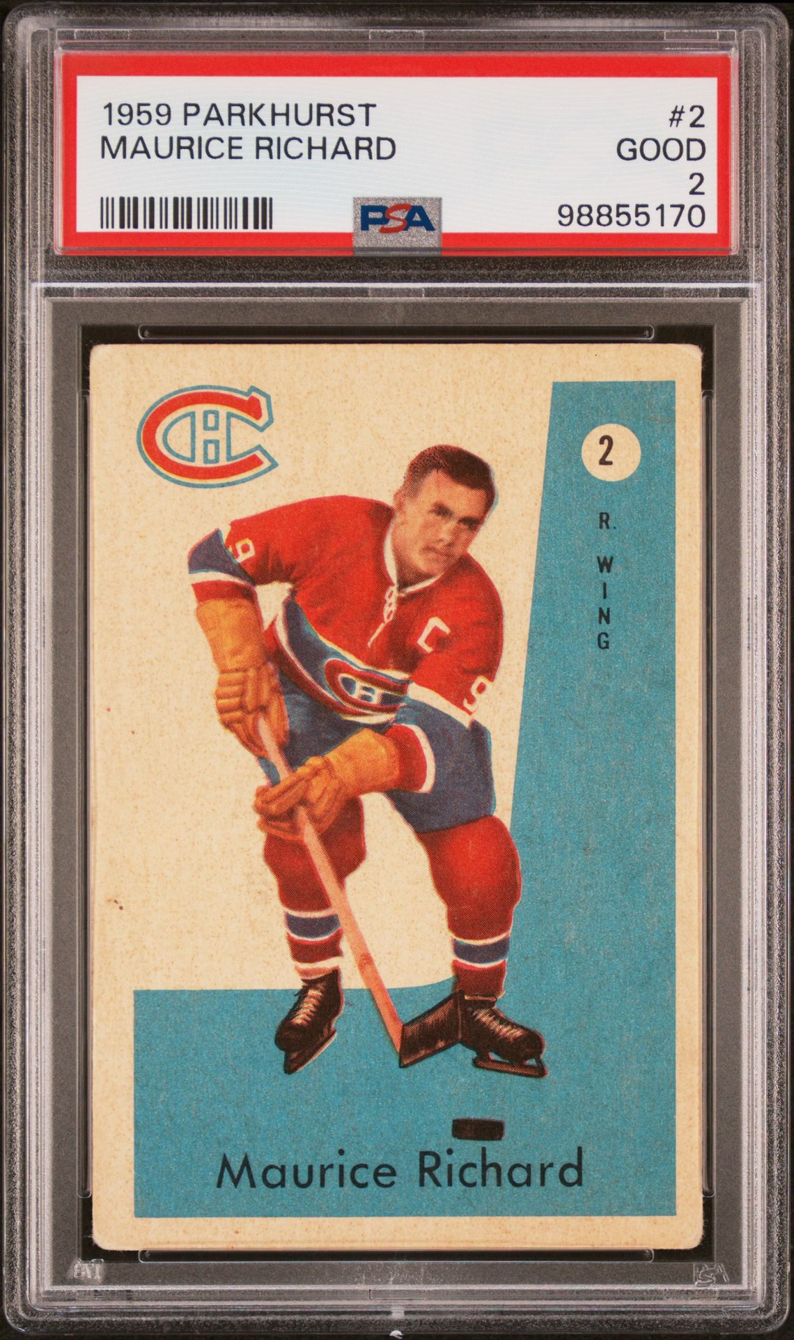 1959 PARKHURST #2 Maurice Richard front