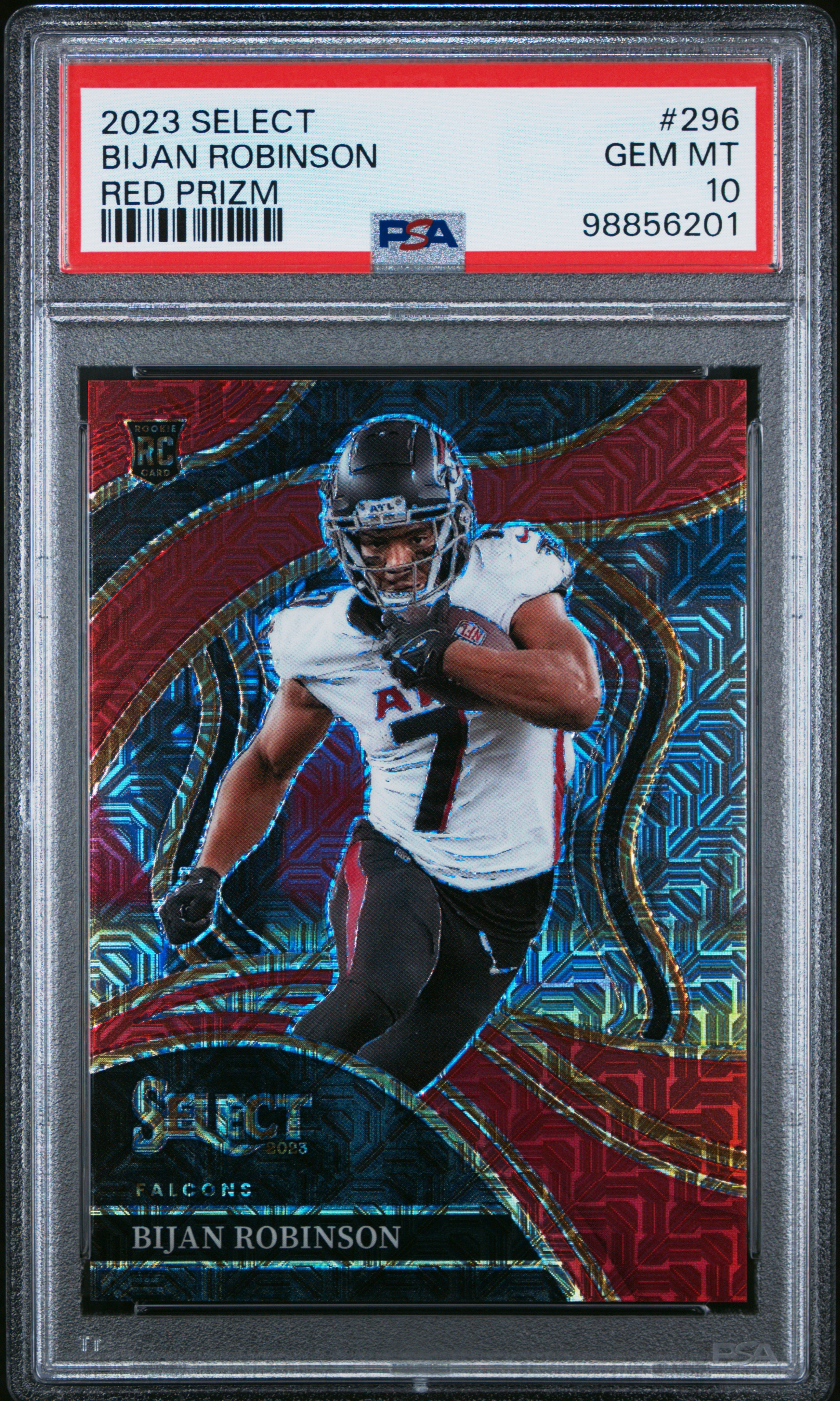 2023 Panini Select Bijan Robinson #296 (Red Prizm) Gem Mt 10 front