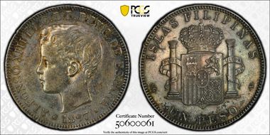 1897-SG V Peso Calico-122  Ag AU53