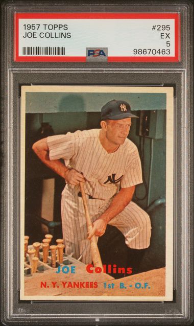 1957 Topps #296 Joecollins front