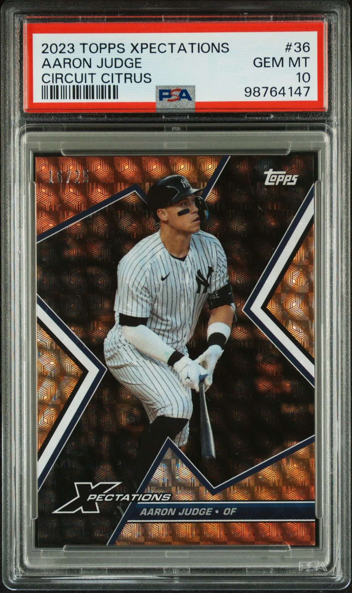 2023 Topps Xpectations Aaron Judge #36 (Circuit Citrus) Gem Mt 10 front