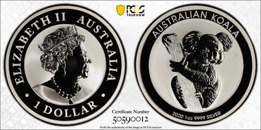 2020-P $1 Koala Ag MS69