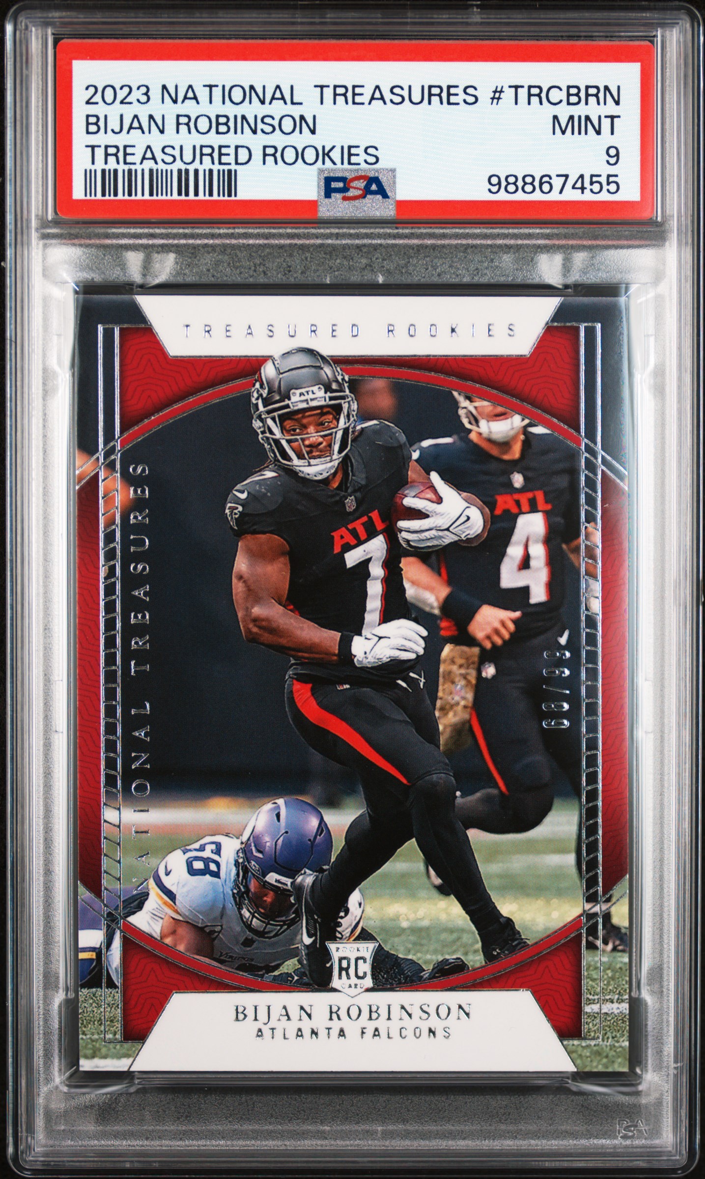 2023 Panini National Treasures Treasured Rookies Bijan Robinson #Trcbrn Mint 9 front