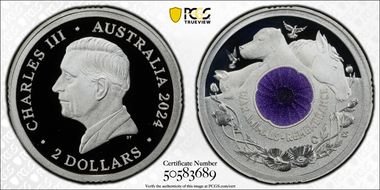 2024-C $2 War Animal Remembrance Ag Colorized PR70DCAM