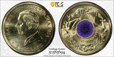 2024-C $2 War Animal Remembrance Colorized MS69