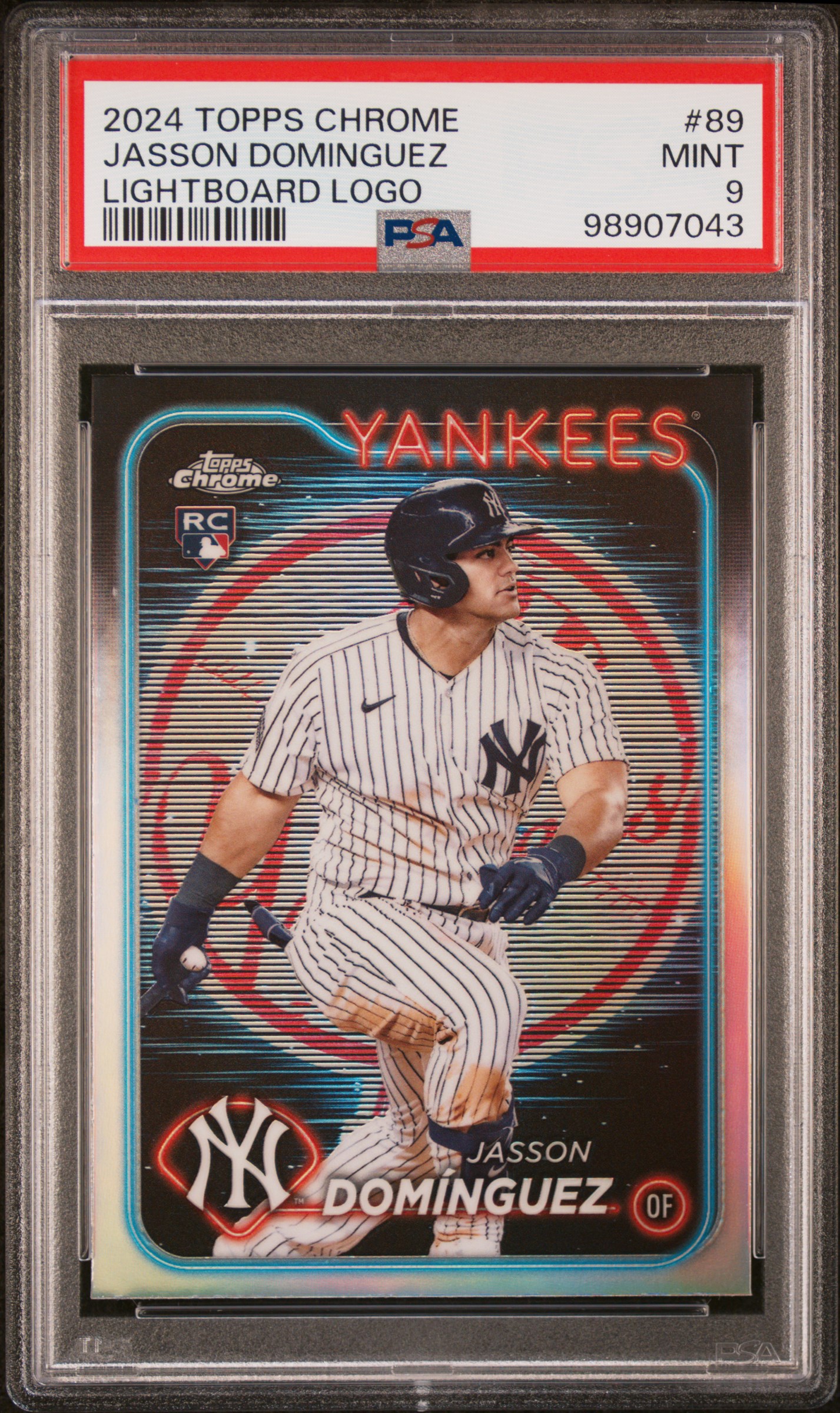 2024 Topps Chrome Jasson Dominguez #89 (Lightboard Logo) Mint 9 front
