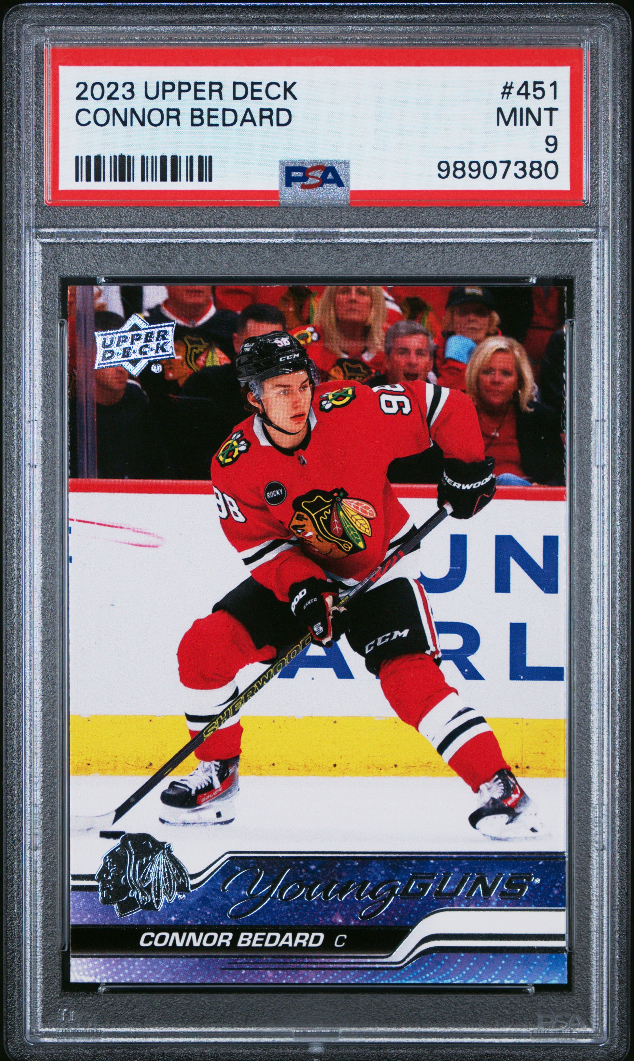 2023 Upper Deck Connor Bedard #451 Mint 9 front