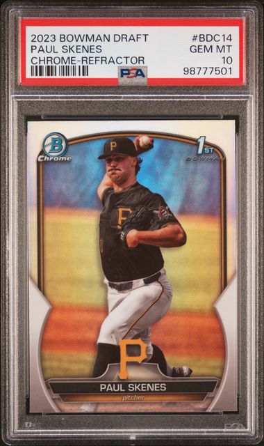 2023 Bowman Bowman Draft Refractor #BDC-14 Draft Paul Skenes Chrome-Refractor front