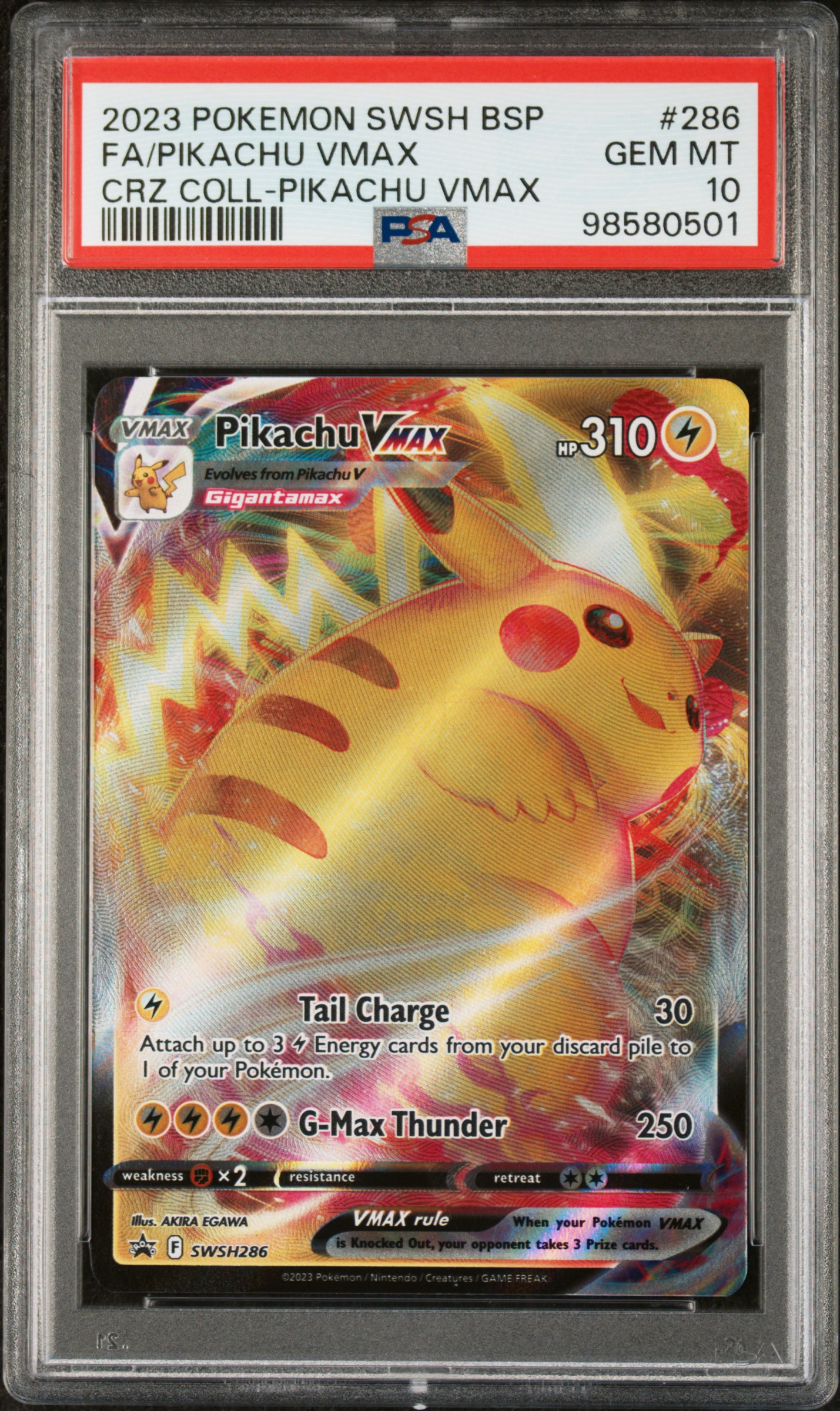 2023 #286 Full Art/Pikachu Vmax PSA 10 Swsh Black Star Promo