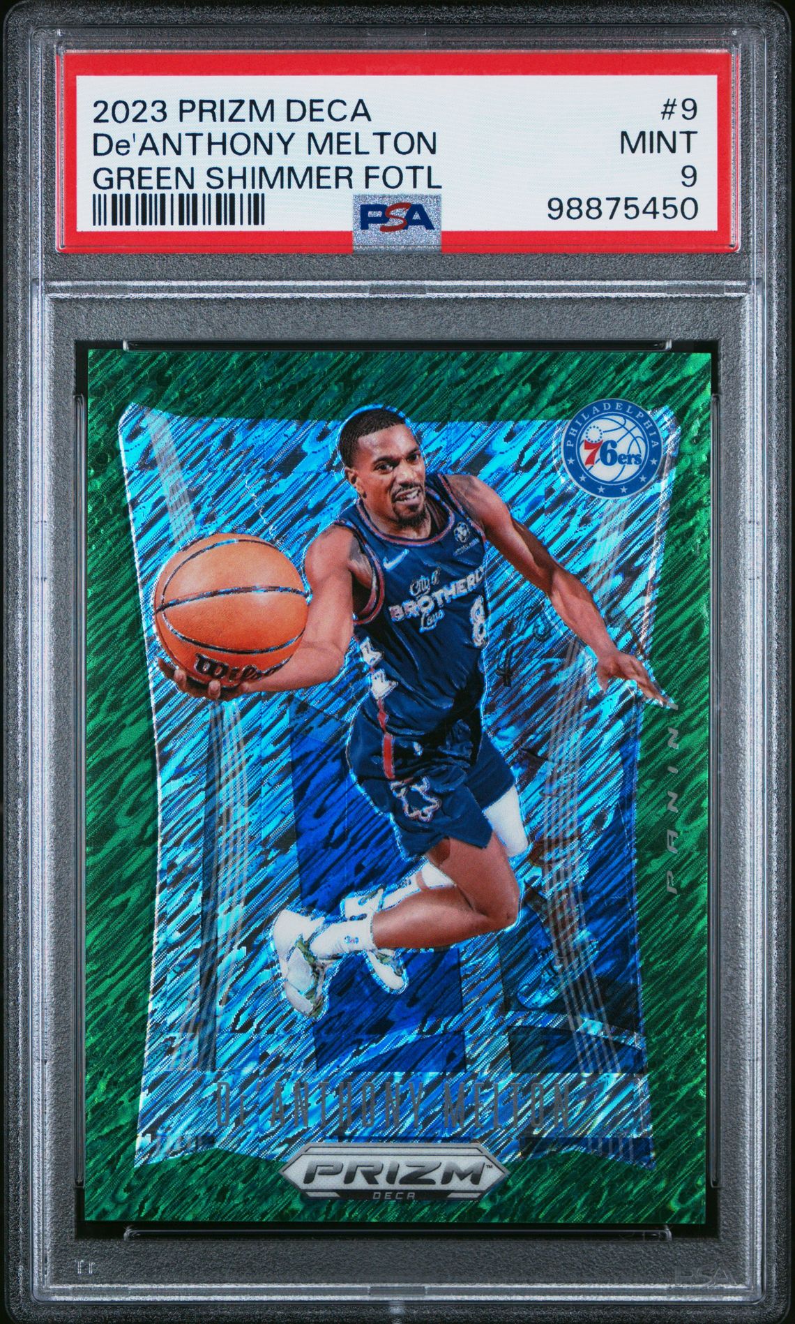 2023 Panini PANINI PRIZM DECA GREEN SHIMMER FOTL #9 De'Anthony Melton front