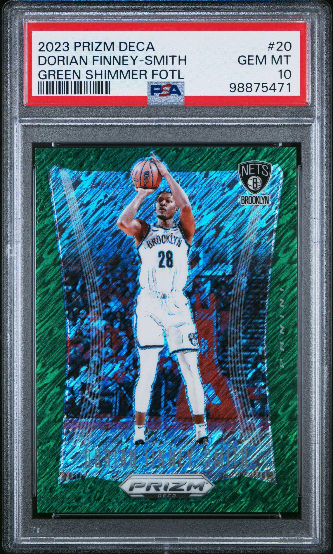 2023 Panini PANINI PRIZM DECA GREEN SHIMMER FOTL #20 Dorian Finney-Smith front