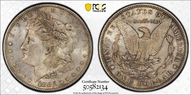 1882-S $1 MS62