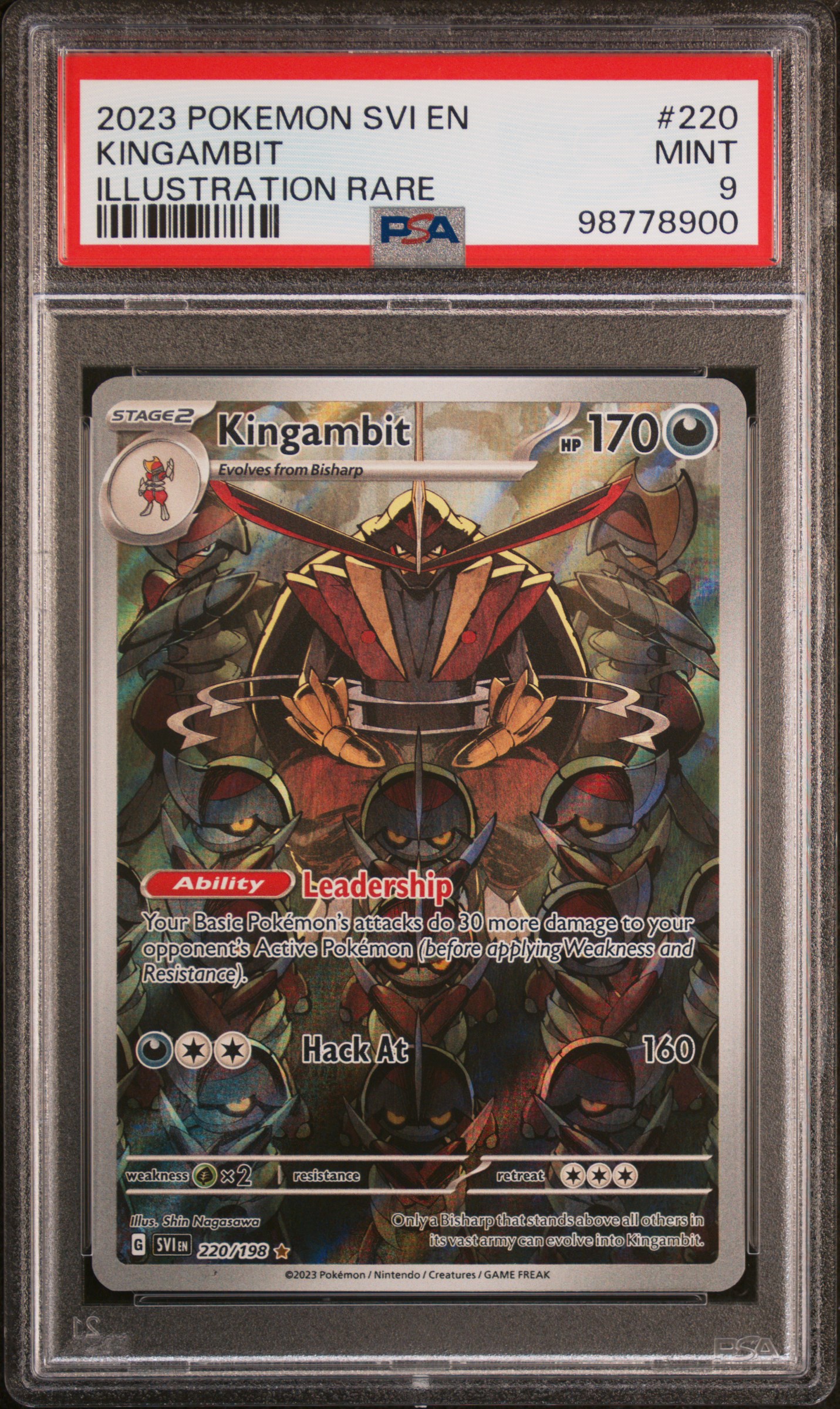 2023 Pokemon Svi En-Scarlet & Violet Kingambit #220 (Illustration Rare) Mint 9 front