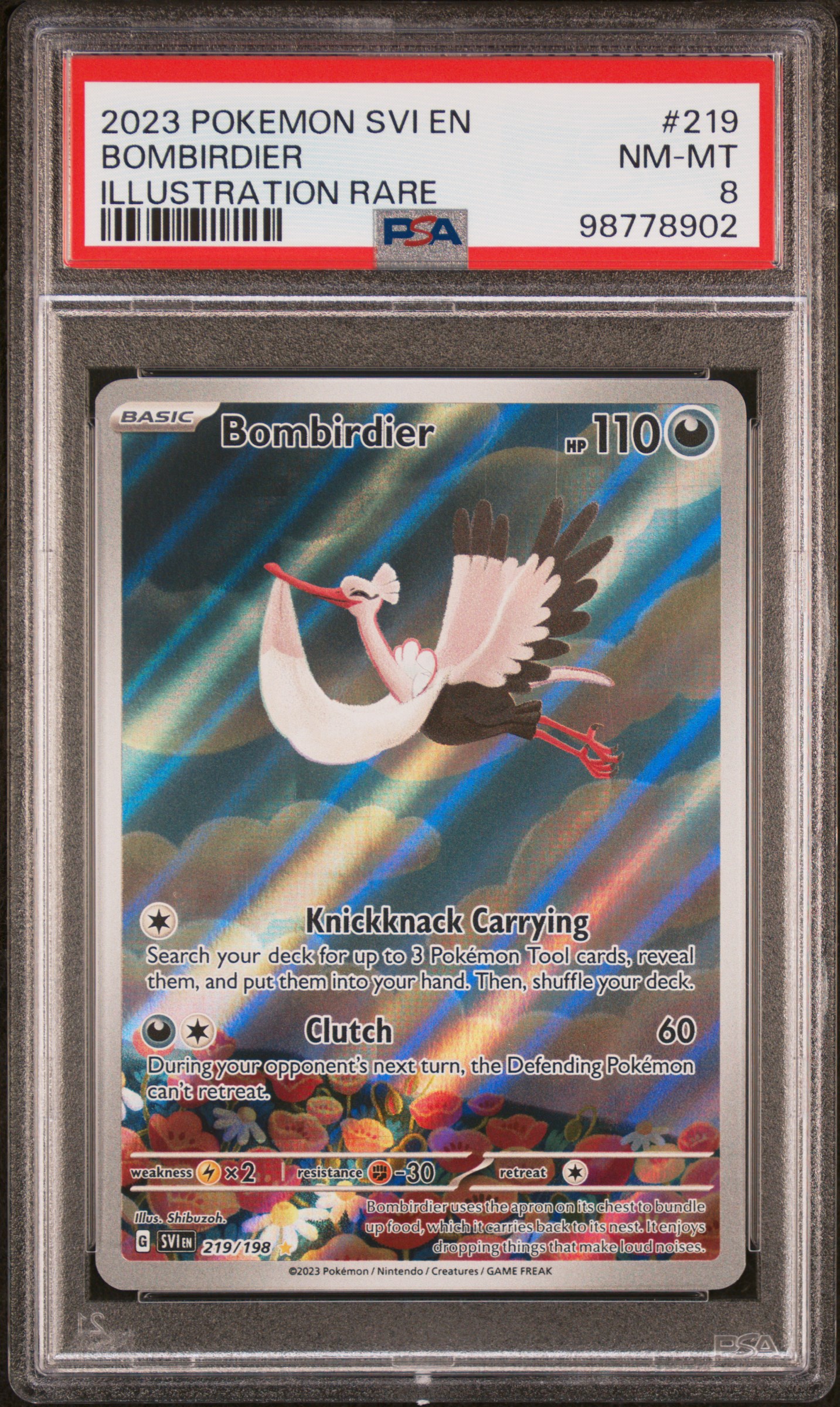 2023 Pokemon Svi En-Scarlet & Violet Bombirdier #219 (Illustration Rare) Nm-Mt 8 front