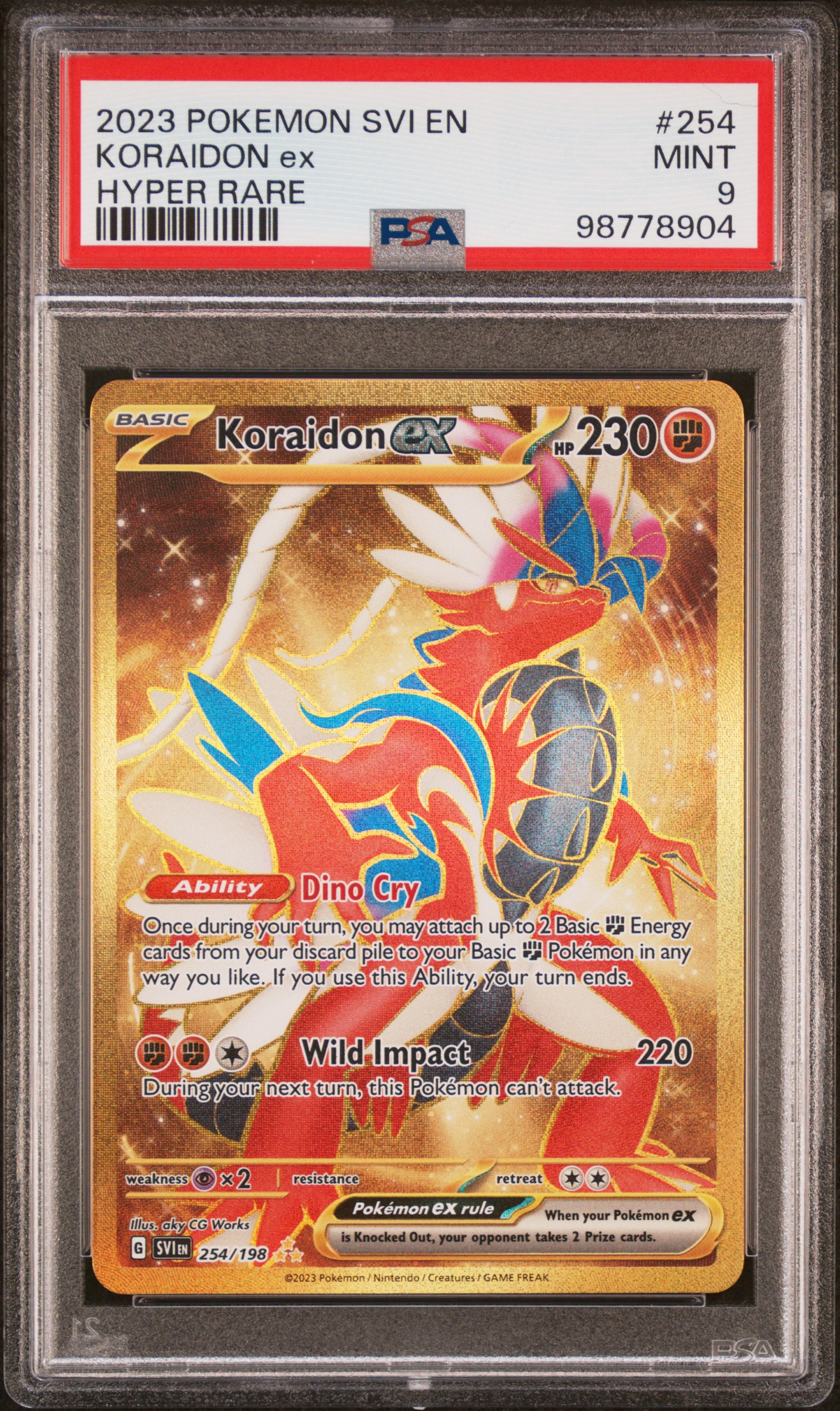 2023 Pokemon Svi En-Scarlet & Violet Koraidon Ex #254 (Hyper Rare) Mint 9 front