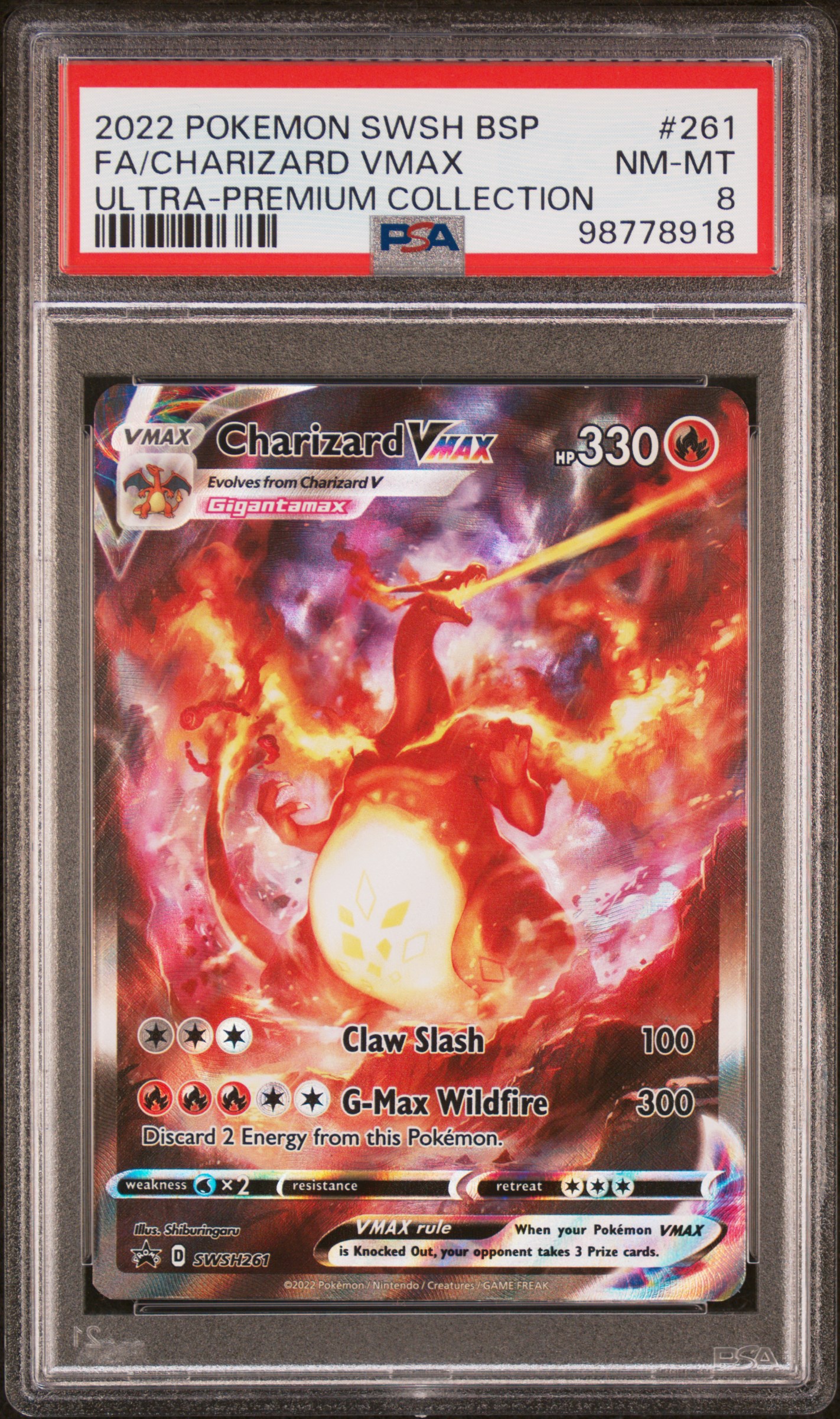 2022 Pokemon Swsh Black Star Promo Fa/Charizard Vmax #261 (Ultra-Premium Collection) Nm-Mt 8 front