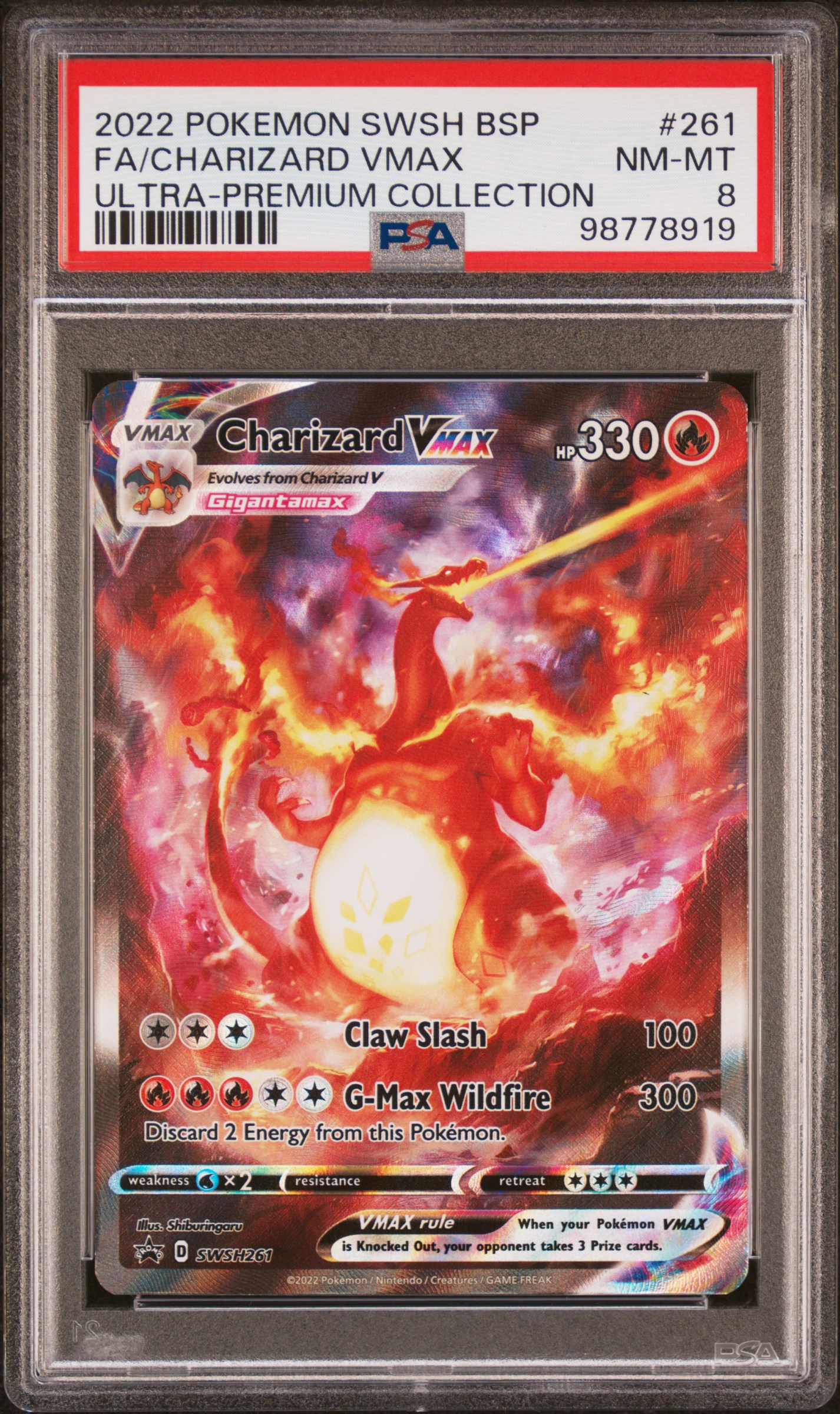 2022 Pokemon Swsh Black Star Promo Fa/Charizard Vmax #261 (Ultra-Premium Collection) Nm-Mt 8 front