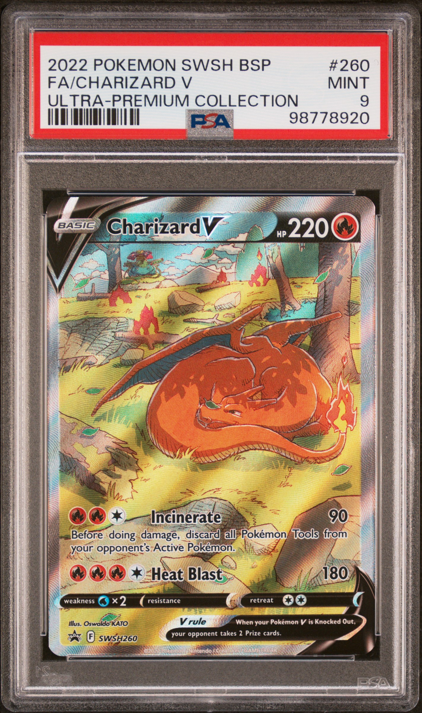 2022 Pokemon Swsh Black Star Promo Fa/Charizard V #260 (Ultra-Premium Collection) Mint 9 front