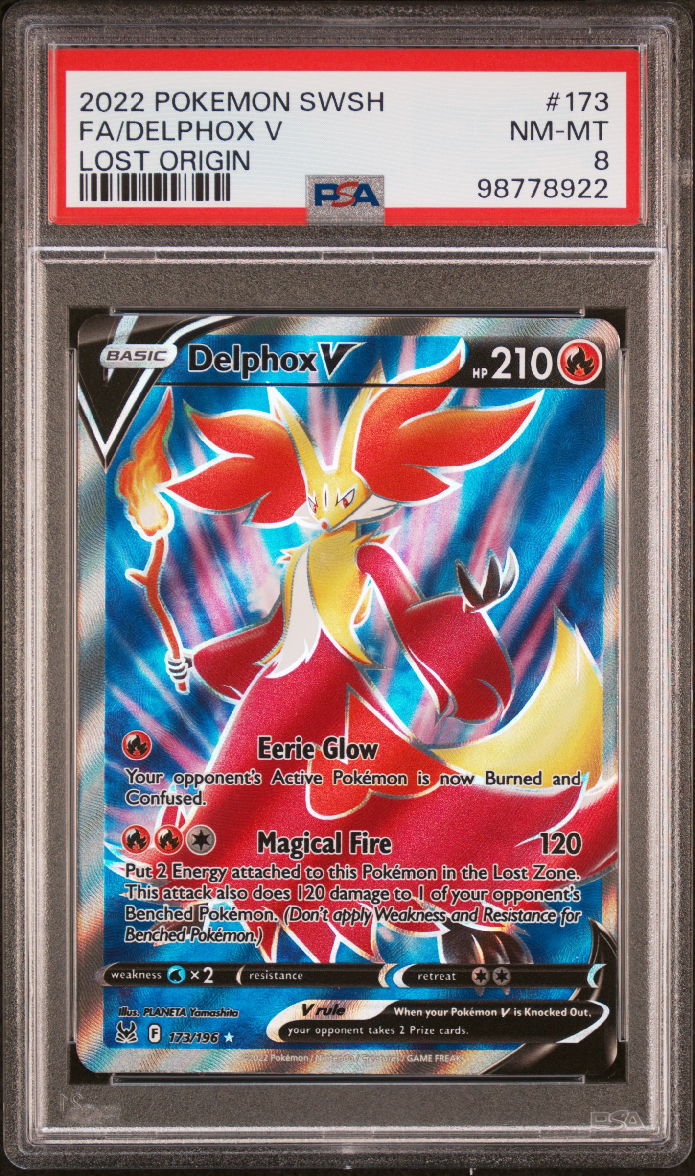 2022 Pokemon Sword & Shield Lost Origin Fa/Delphox V #173 (Lost Origin) Nm-Mt 8 front