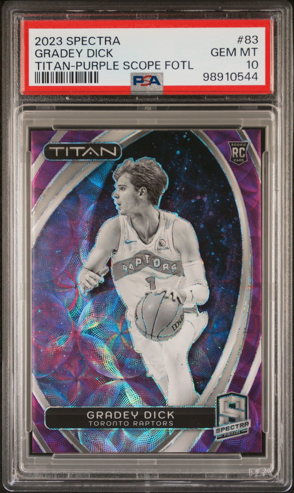 2023 Panini PANINI SPECTRA TITAN PURPLE SCOPE FOTL #83 Gradey Dick front