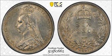 1887 6D S-3929 Value Rev MS62