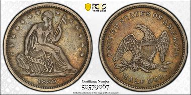 1839 50C No Drapery VF30