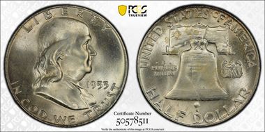 1953-D 50C MS65FBL
