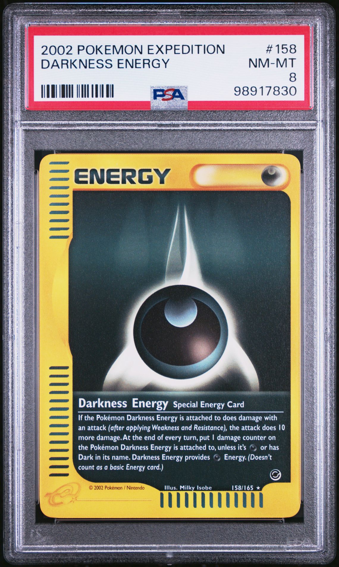 2002 Pokemon POKEMON EXPEDITION #158 Darkness Energy front