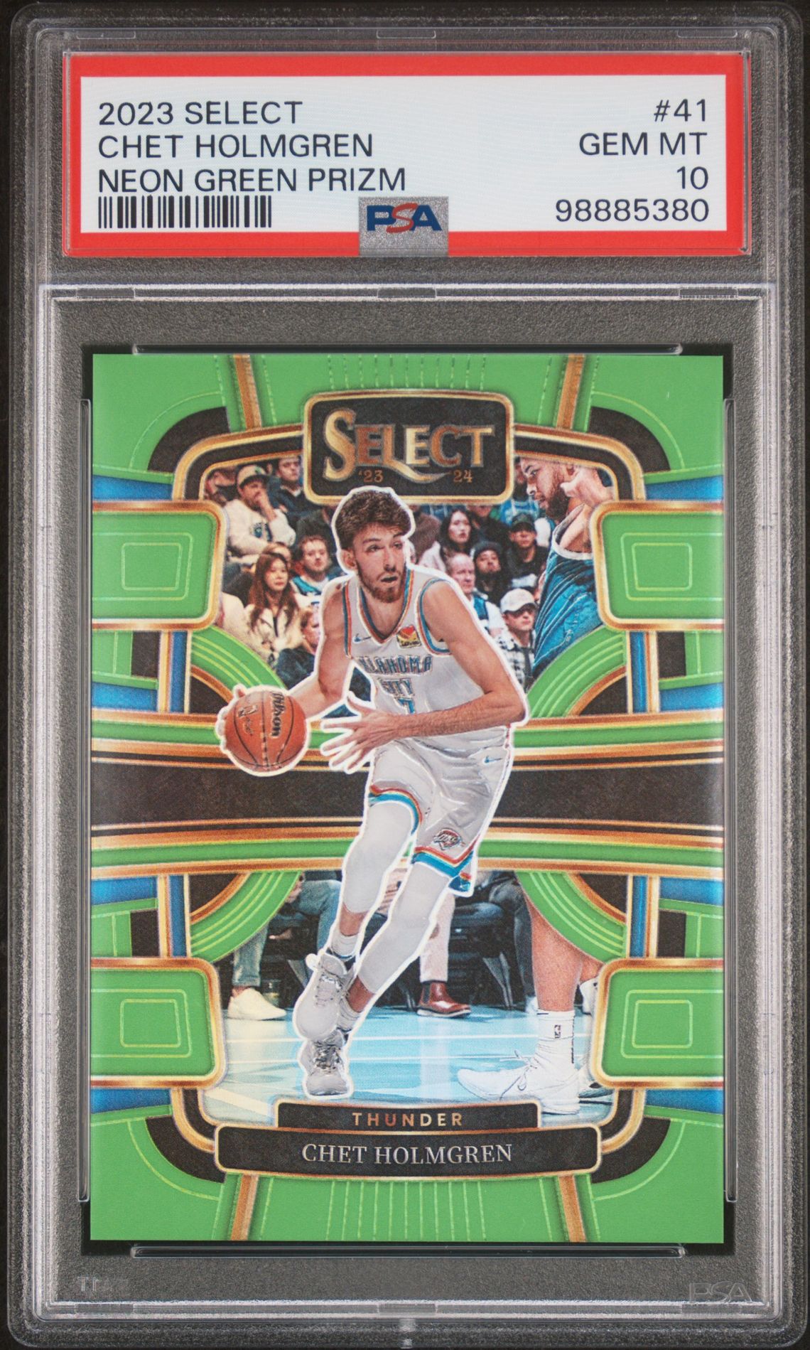 2023 Panini PANINI SELECT NEON GREEN PRIZM #41 Chet Holmgren front