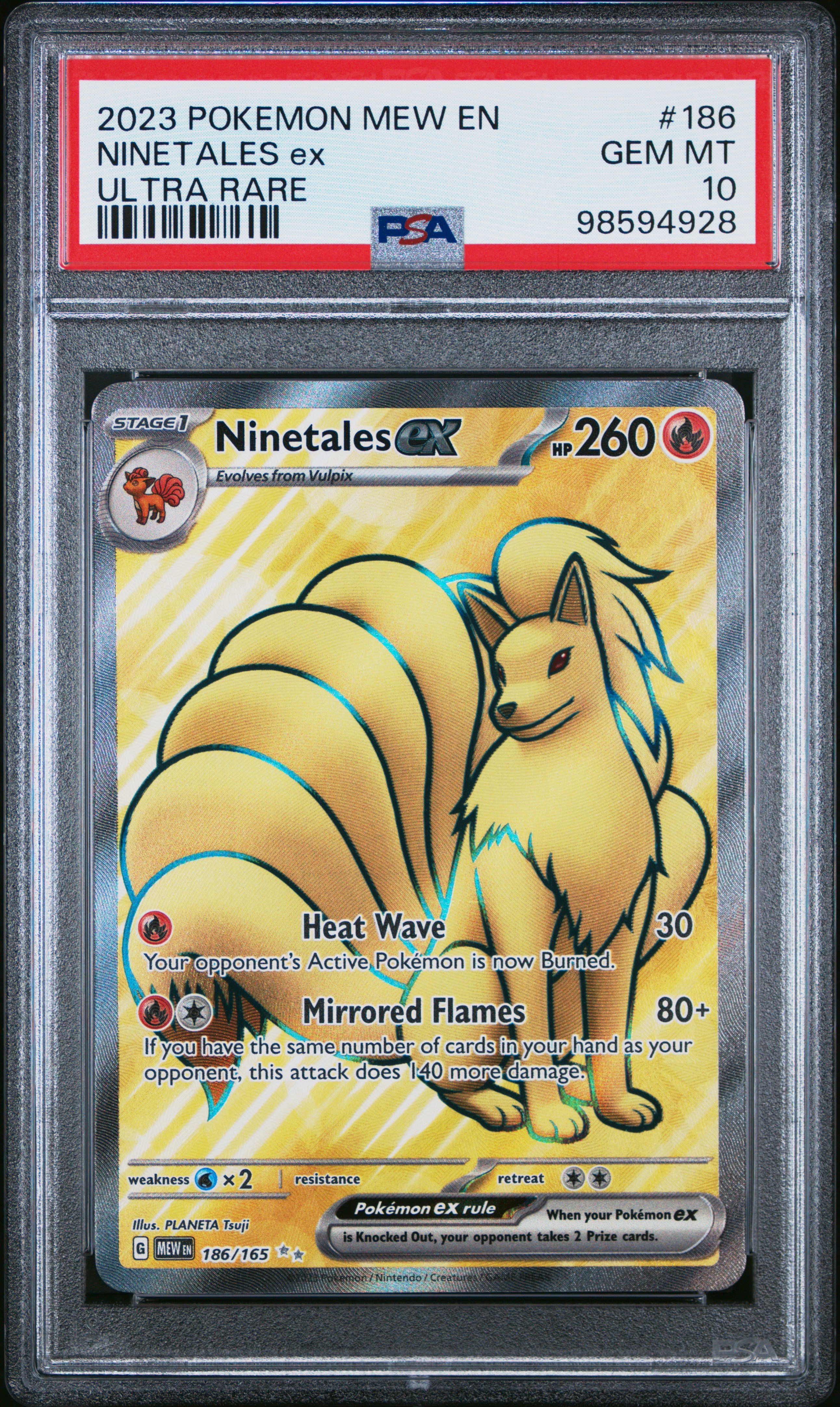 2023 #186 Ninetales EX PSA 10 Mew EN-151