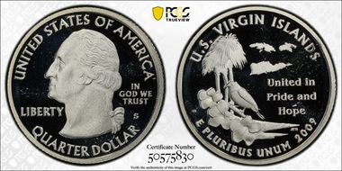 2009-S 25C U.S. Virgin Islands Silver PR69DCAM