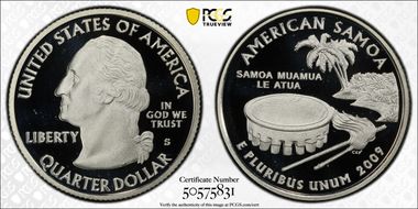2009-S 25C American Samoa Silver PR69DCAM