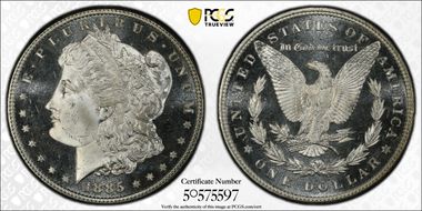 1885 $1 MS66DMPL