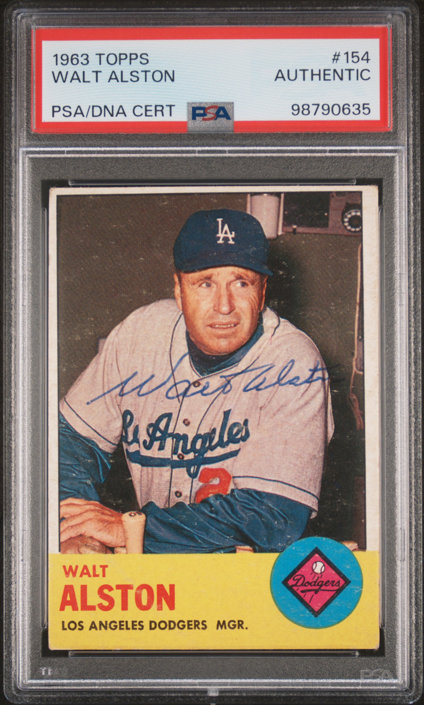 1963 Topps Walt Alston #154 front