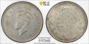 1939(B) Rupee SW-9.13 Reeded Edge AU55