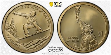 2022-S $1 American Innovation VT Snowboarding PR69DCAM