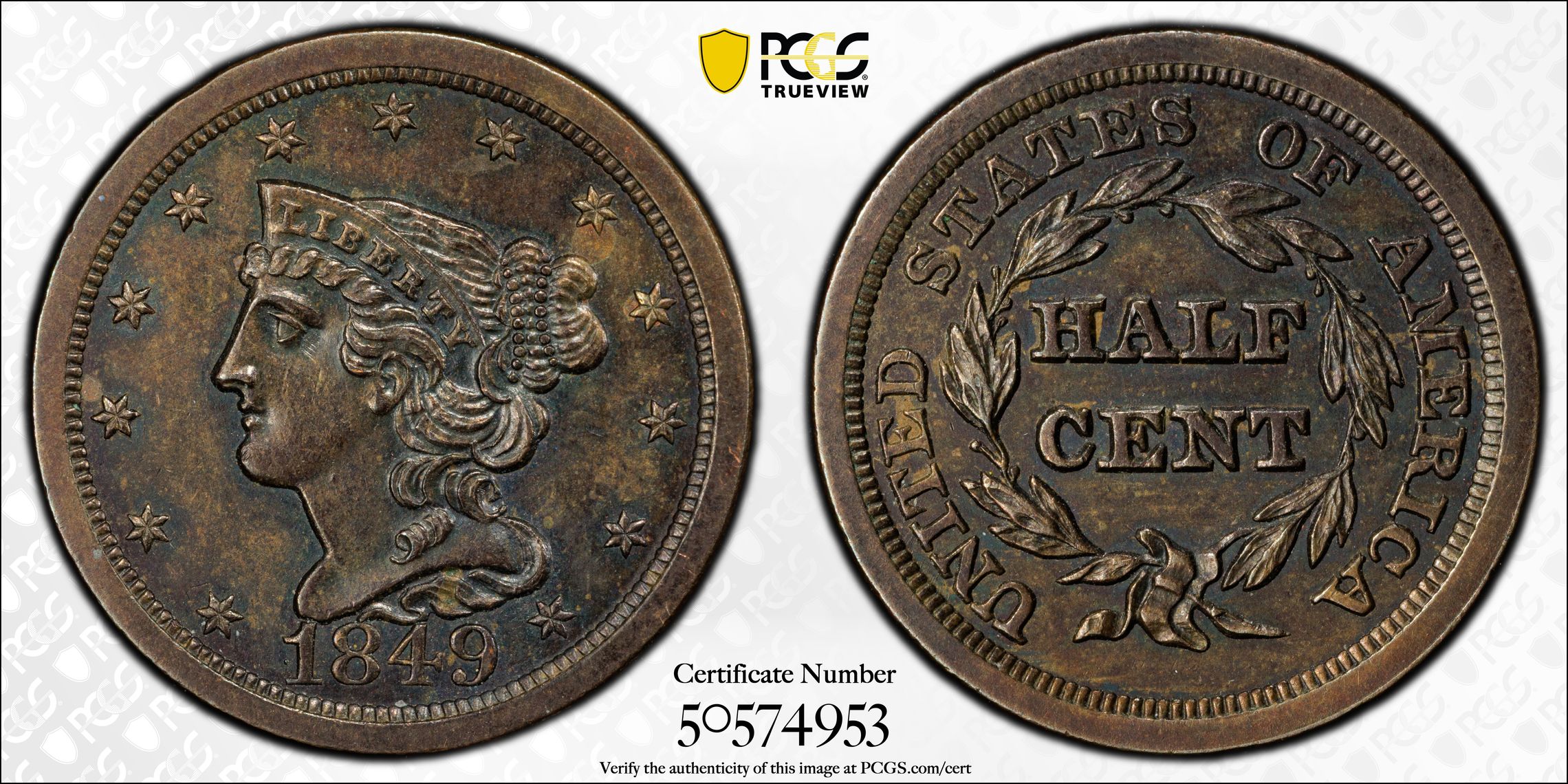 1849 P Half Cent