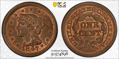 1847/47 1C Large/Small 47 MS65RB