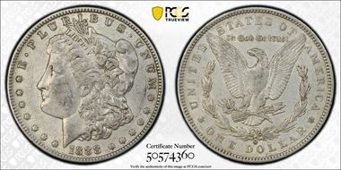 1888-O $1 Doubled Die Obverse AU50