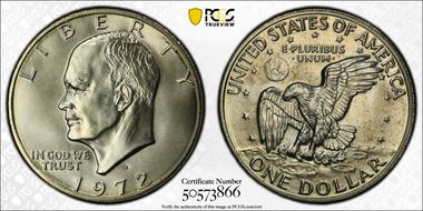 1972-S $1 Silver MS66