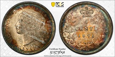 1871 5C ND Thick Pointed 7 MS65+