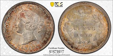 1870 5C NB ND Split CB7 MS63