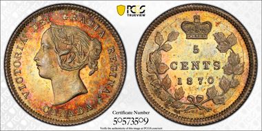 1870 5C NB WD CB7 MS66