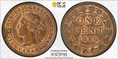 1888 1C Middle 8 Repunched w/ Bead Punch MS62RB