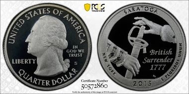 2015-S 25C Saratoga NP - Silver PR69DCAM